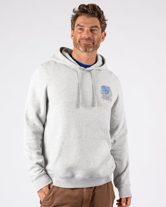 Wave Running - Mens Pop Hoodie - Light Grey