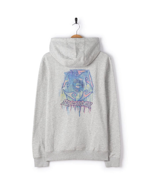 Wave Running - Mens Pop Hoodie - Light Grey
