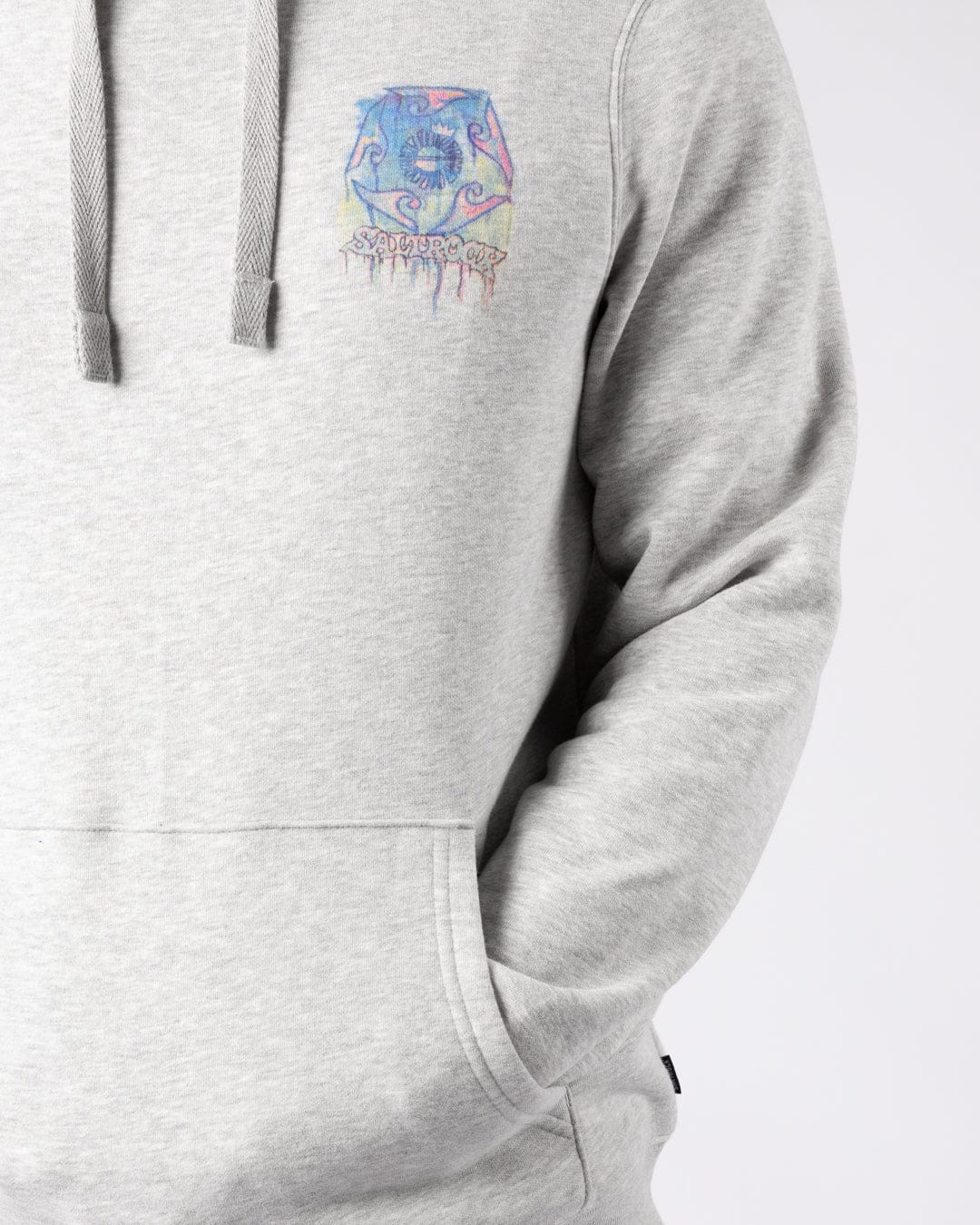 Wave Running - Mens Pop Hoodie - Light Grey