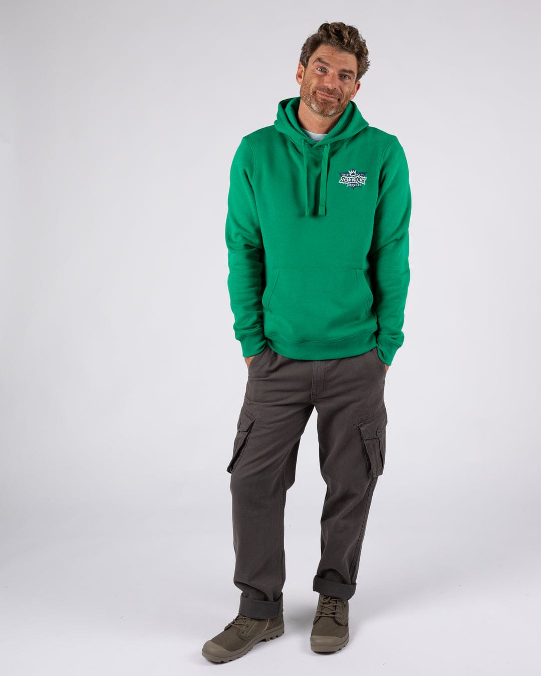 Heritage Shield - Mens Pop Hoodie - Green