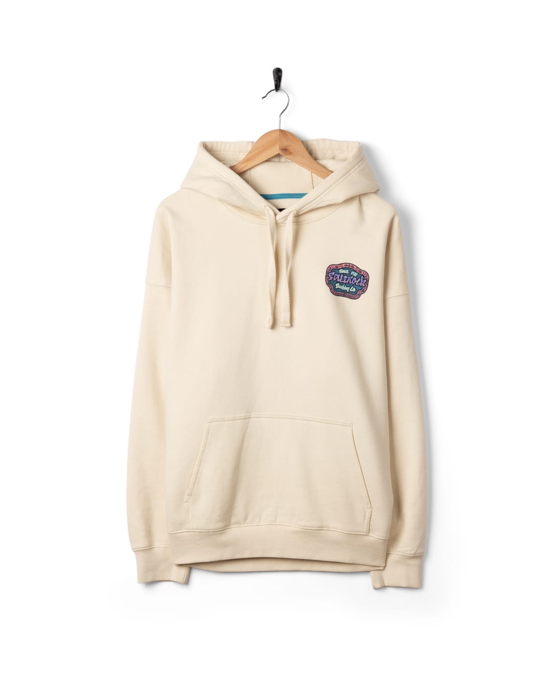 Mens Tribal Frame Pop Hoodie in Cream