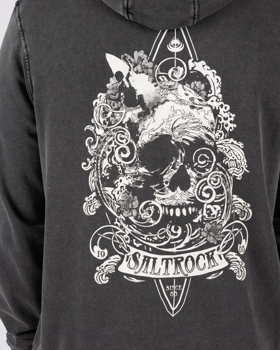 Dark Waters Mens Pop Hoodie in Dark Grey