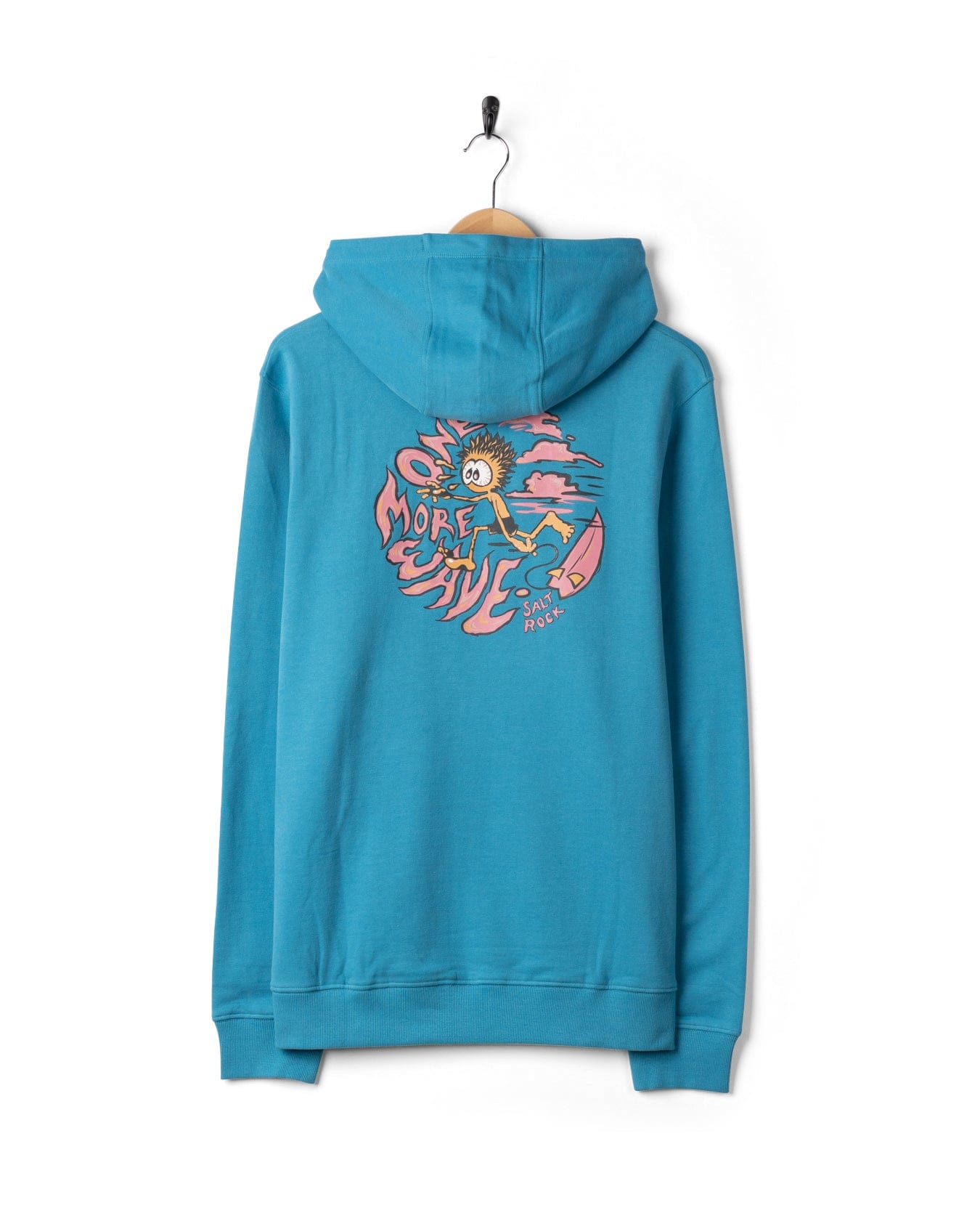 One More Wave Mens Pop Hoodie in Bright Blue