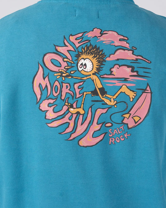 One More Wave Mens Pop Hoodie in Bright Blue