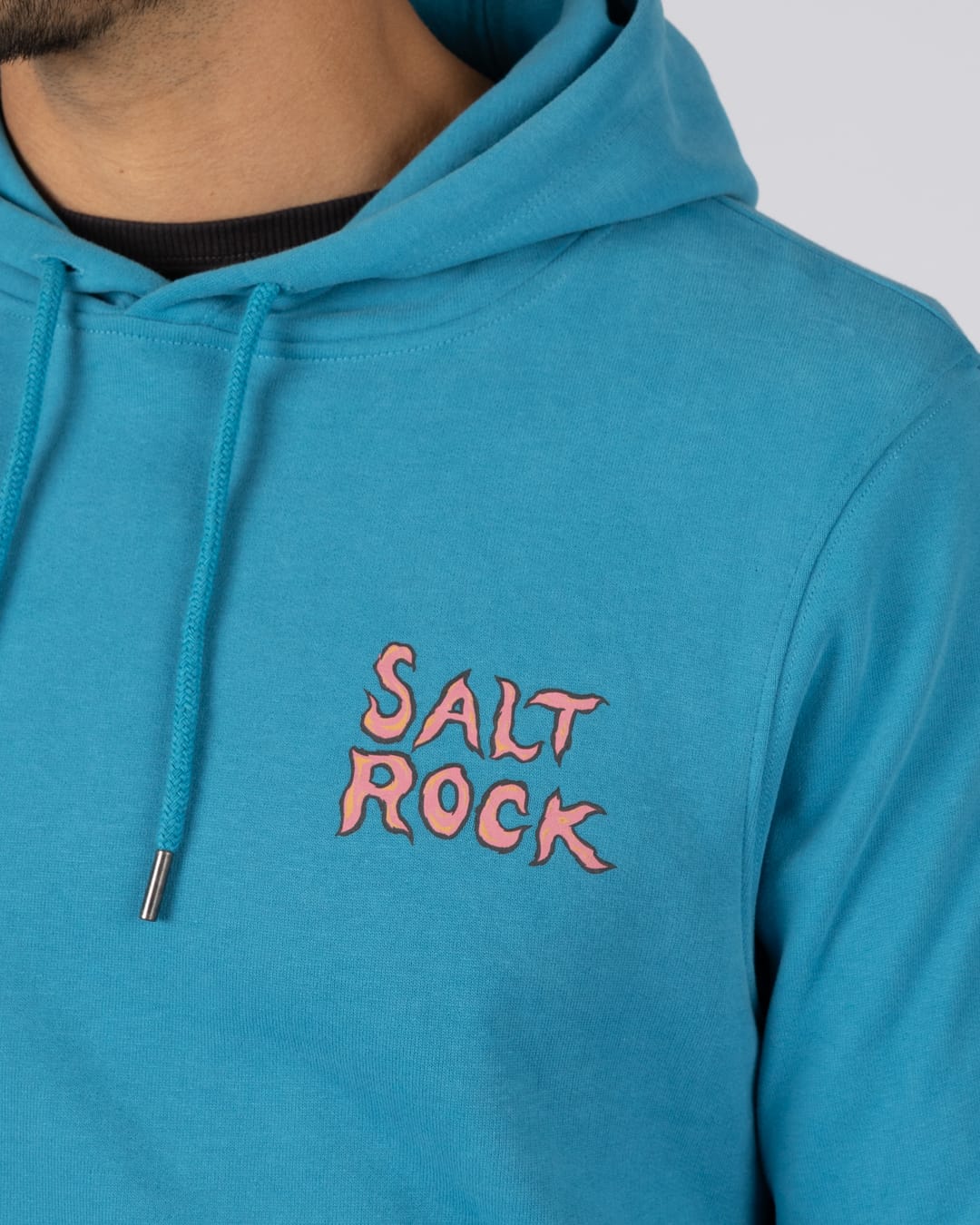 One More Wave Mens Pop Hoodie in Bright Blue