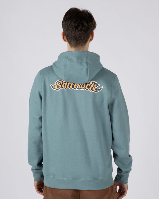 Heritage Logo -  Mens Pop Hoodie - Blue