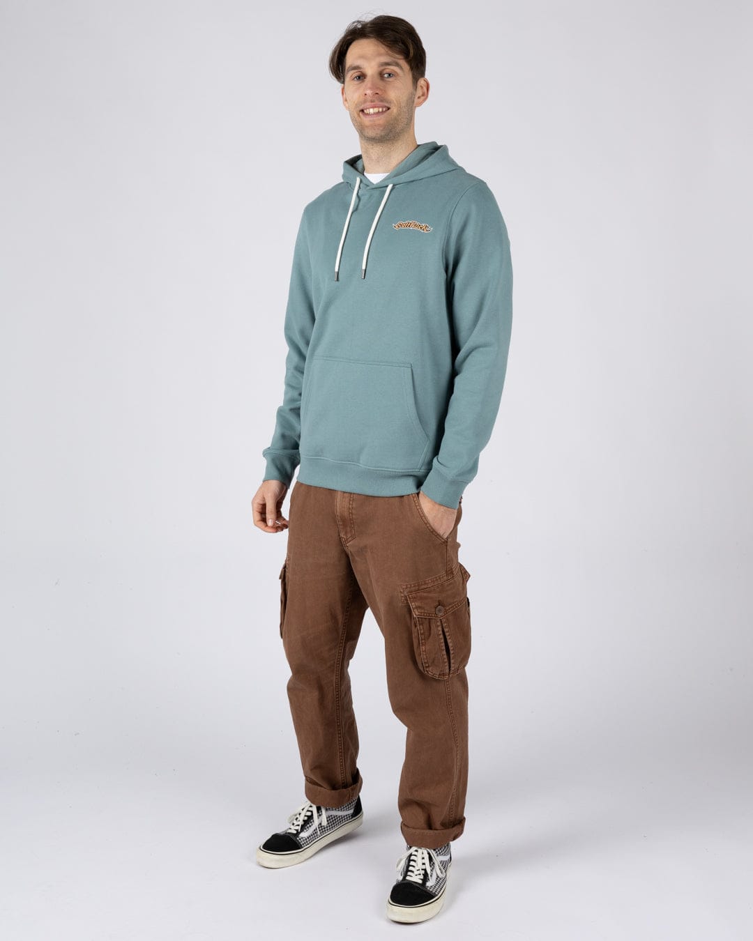 Heritage Logo  Mens Pop Hoodie in Blue