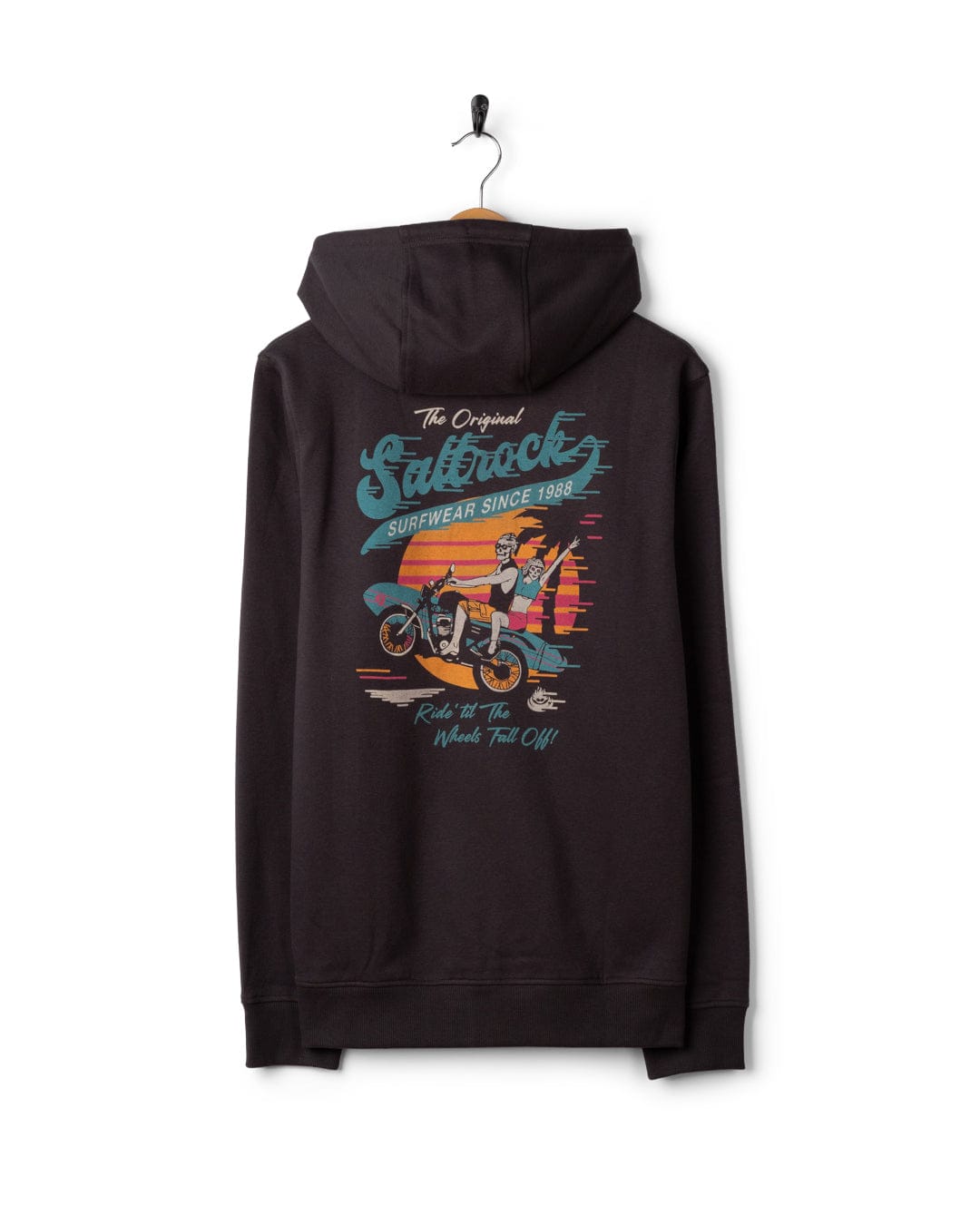 Shore Ride Mens Zip Hoodie in Dark Grey