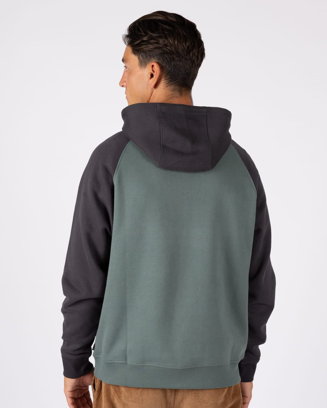 Mountain Painted Stripe Mens Pop Hoodie in Green
