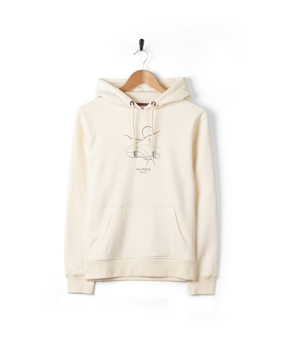 Happy Place Wales Womens Pop Hoodie in Cream