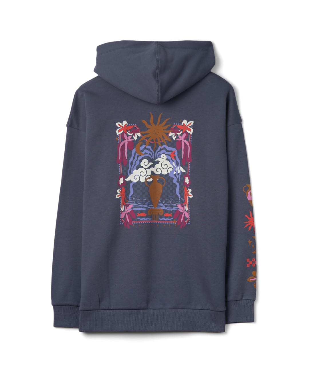 Athena Womens Longline Pop Hoodie in Blue