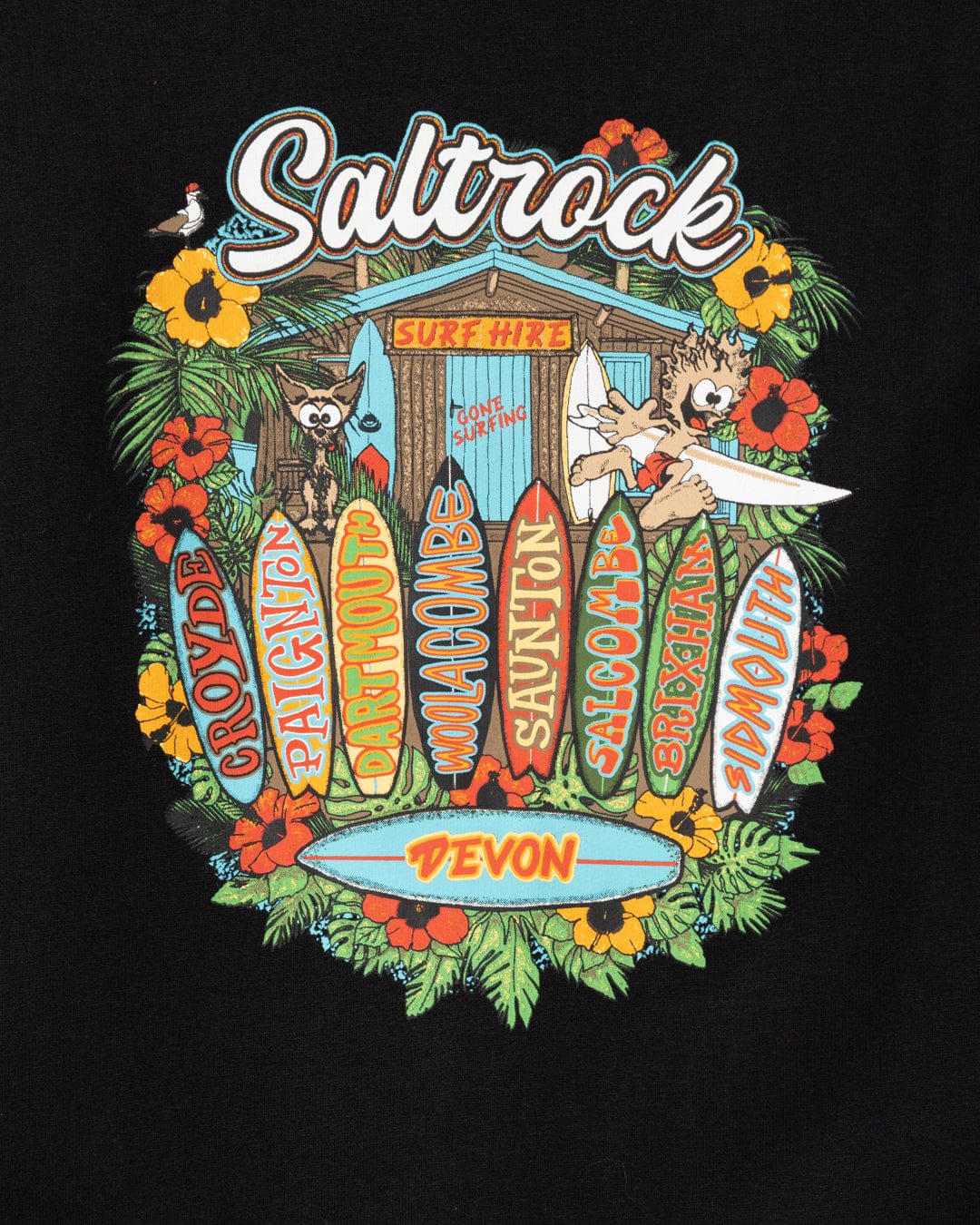 Kid's Surf Shack Devon Pop Hoodie in Black