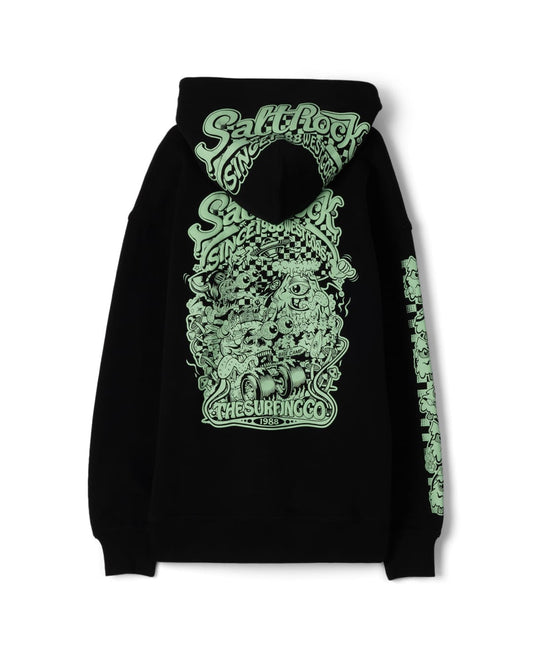 Race To Base Kids Oversized Pop Hoodie in Black