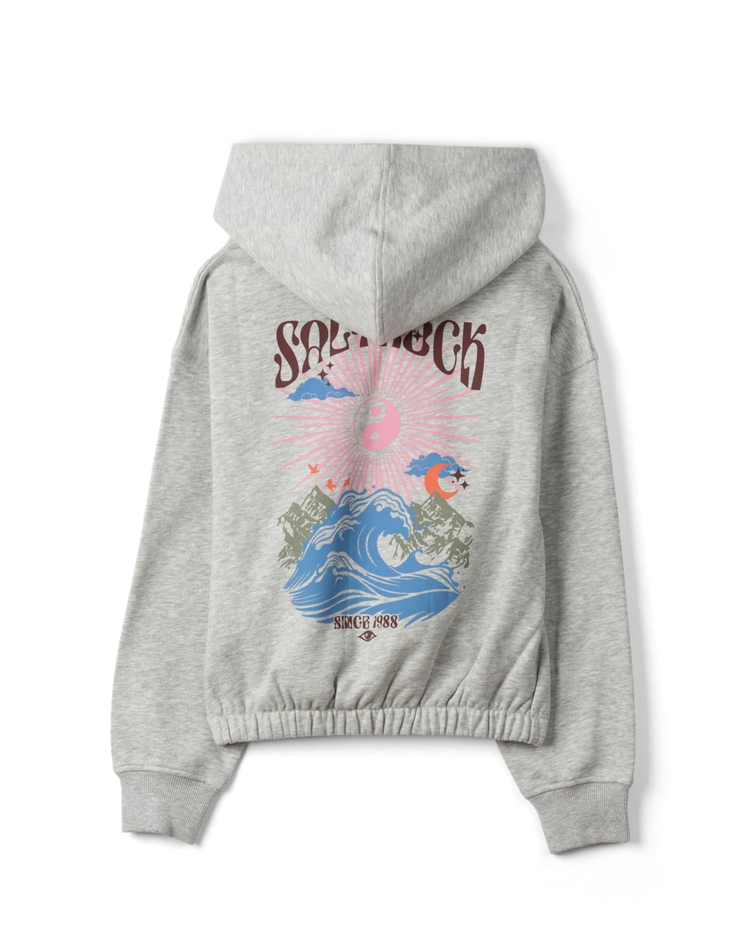 Surf Synergy Kids Cropped Pop Hoodie in Grey