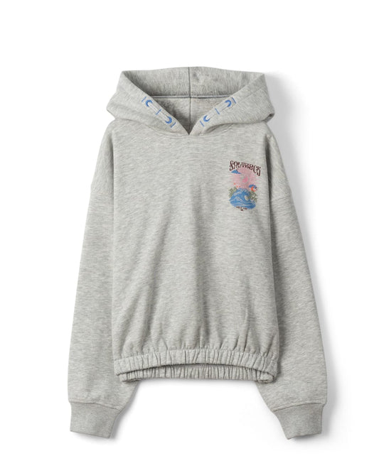 Surf Synergy Kids Cropped Pop Hoodie in Grey