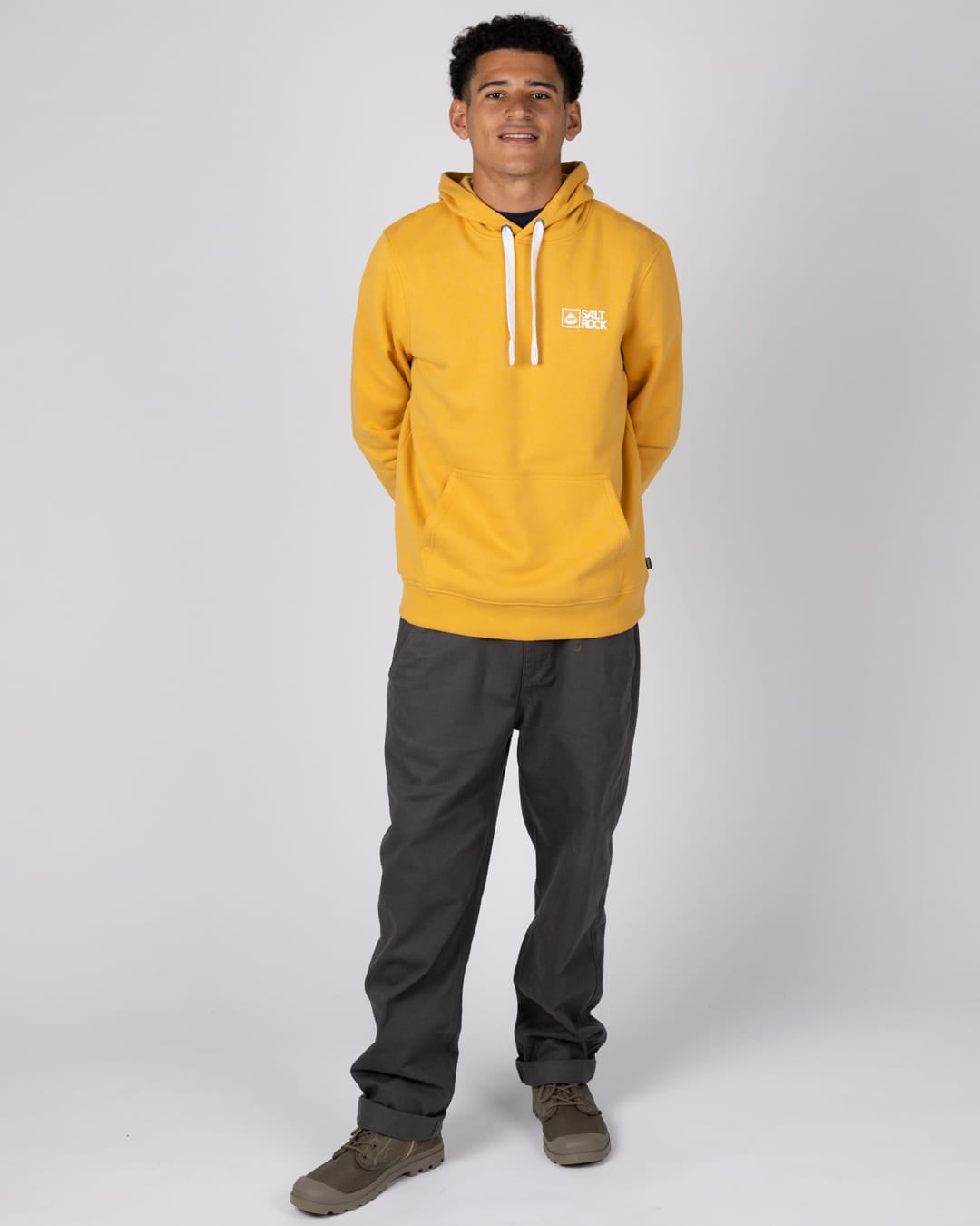 Essential Mens Pop Hoodie in Yellow