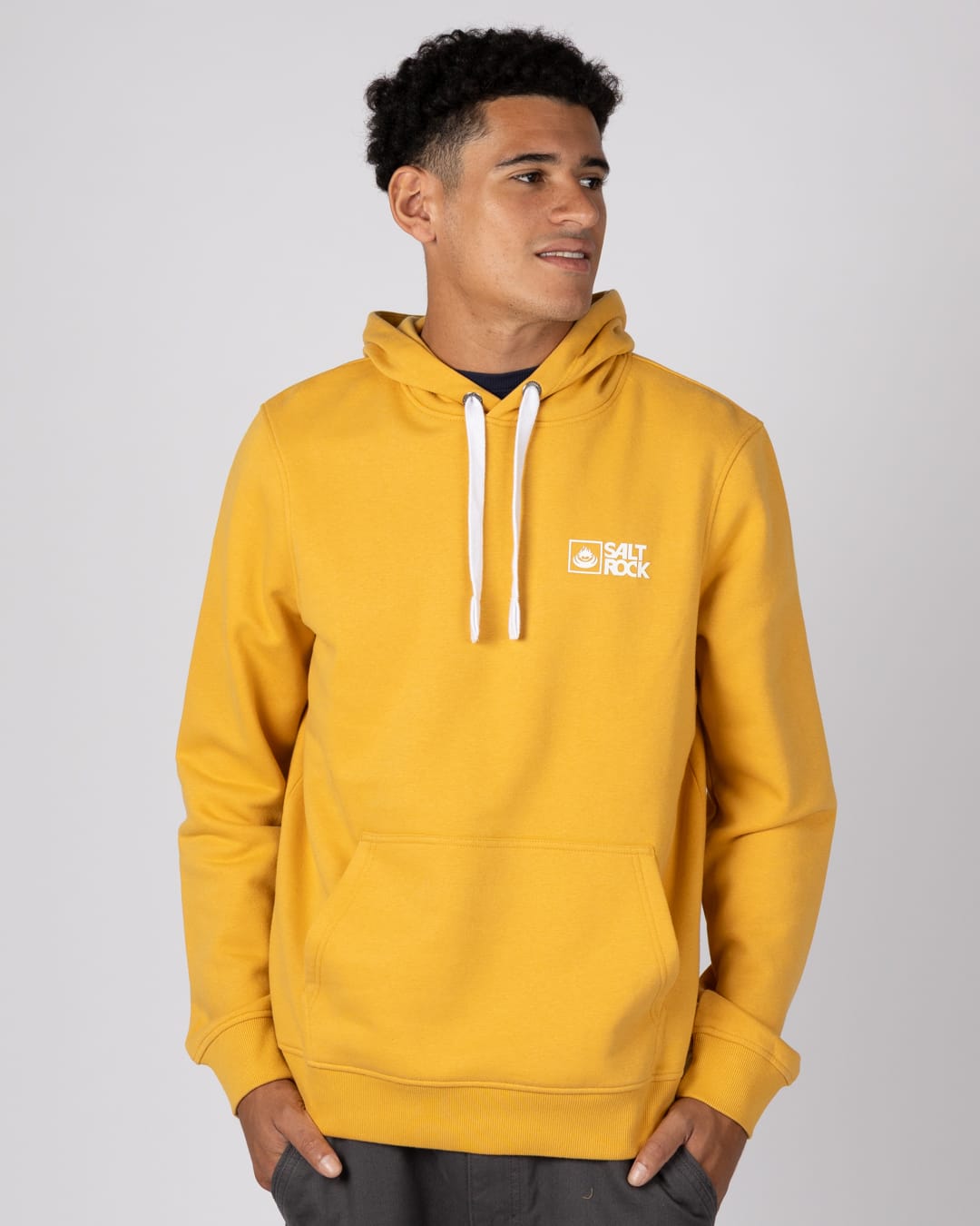 Essential Mens Pop Hoodie in Yellow