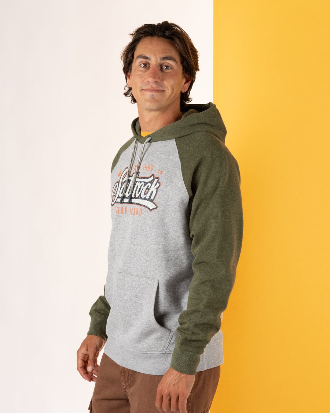 Pitcher - Mens Pop Hoodie - Green/Grey