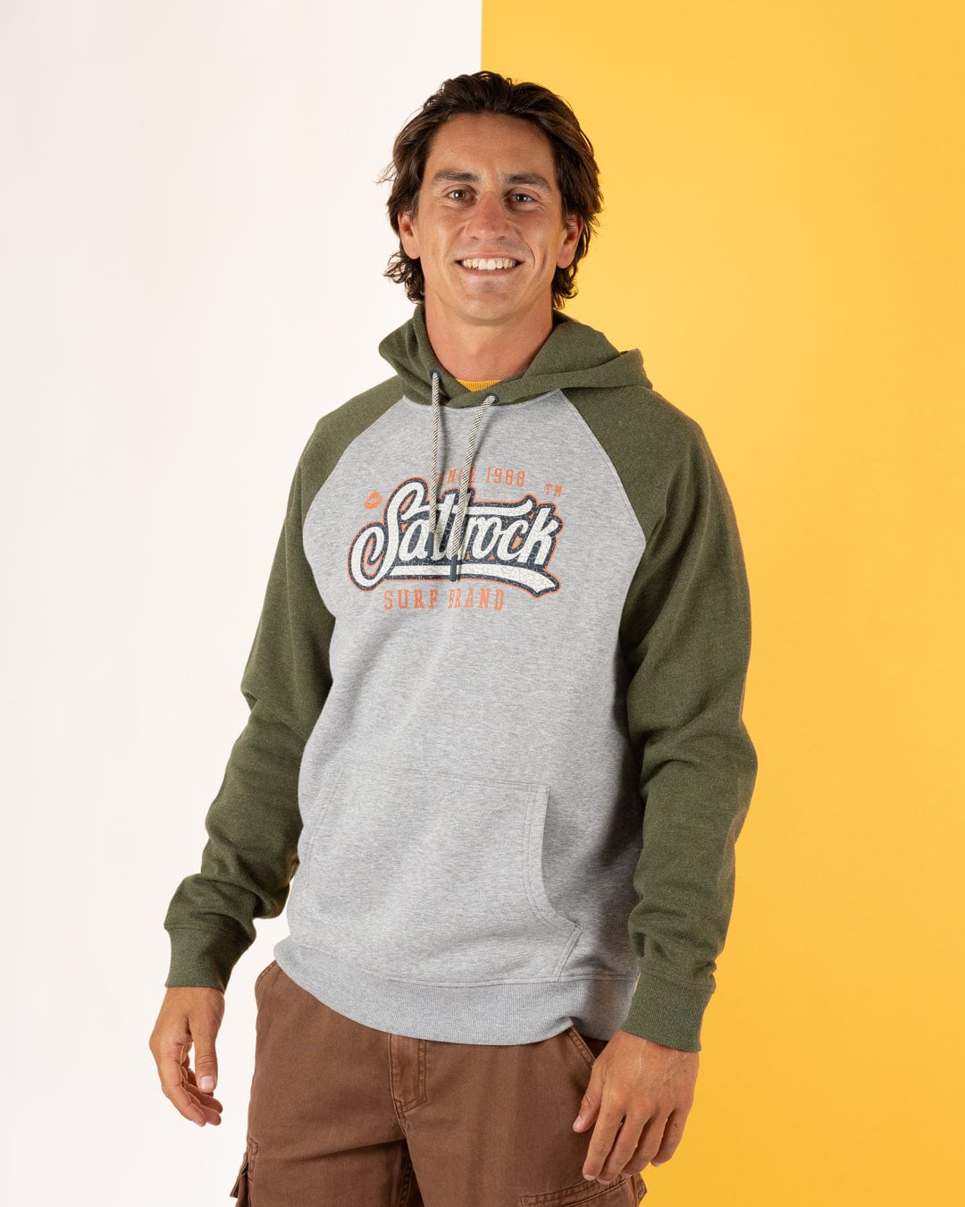 Pitcher - Mens Pop Hoodie - Green/Grey