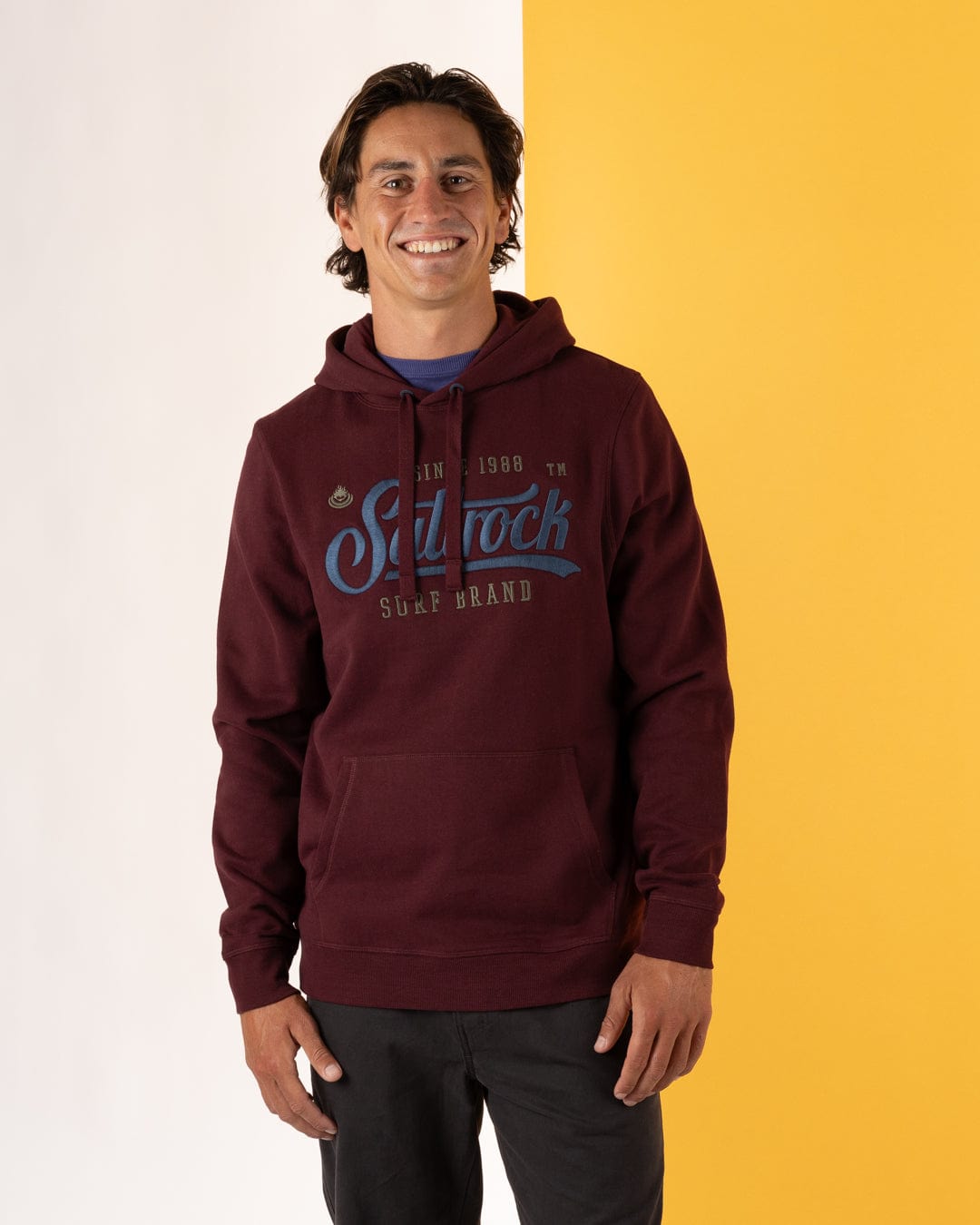 Pitcher Embroidery - Mens Pop Hoodie - Purple