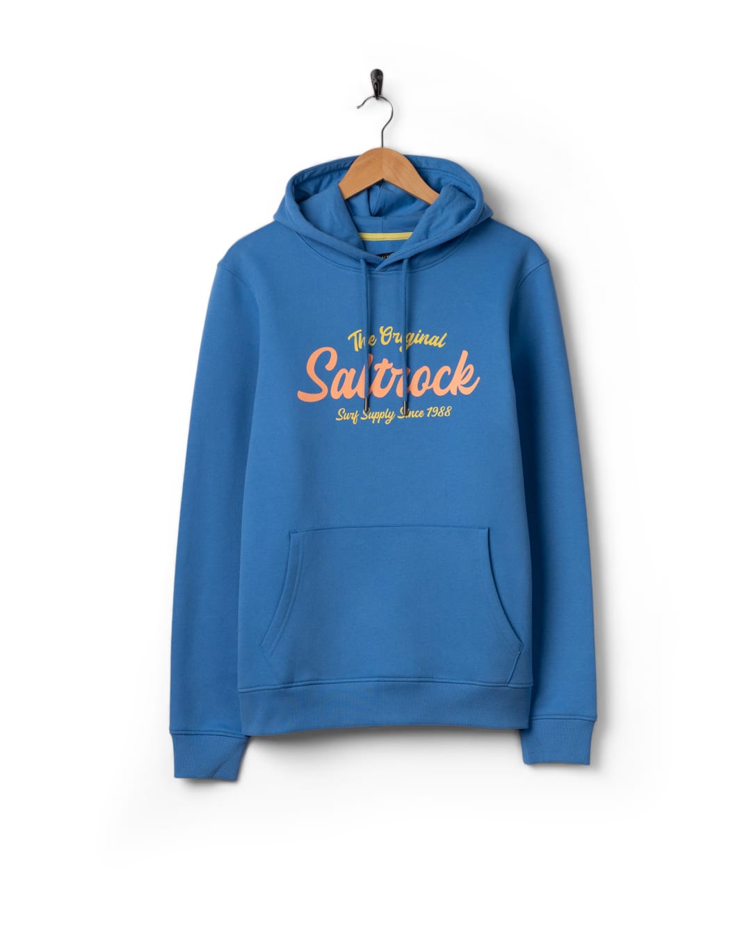 Postcard Bloc Pop Hoodie in Bright Blue
