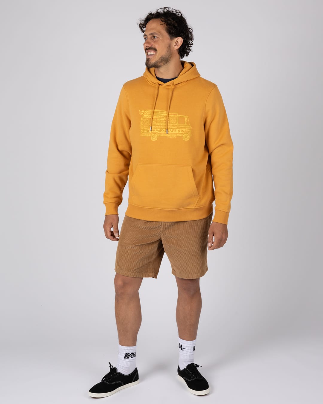 Trail Bus Mens Pop Hoodie in Yellow