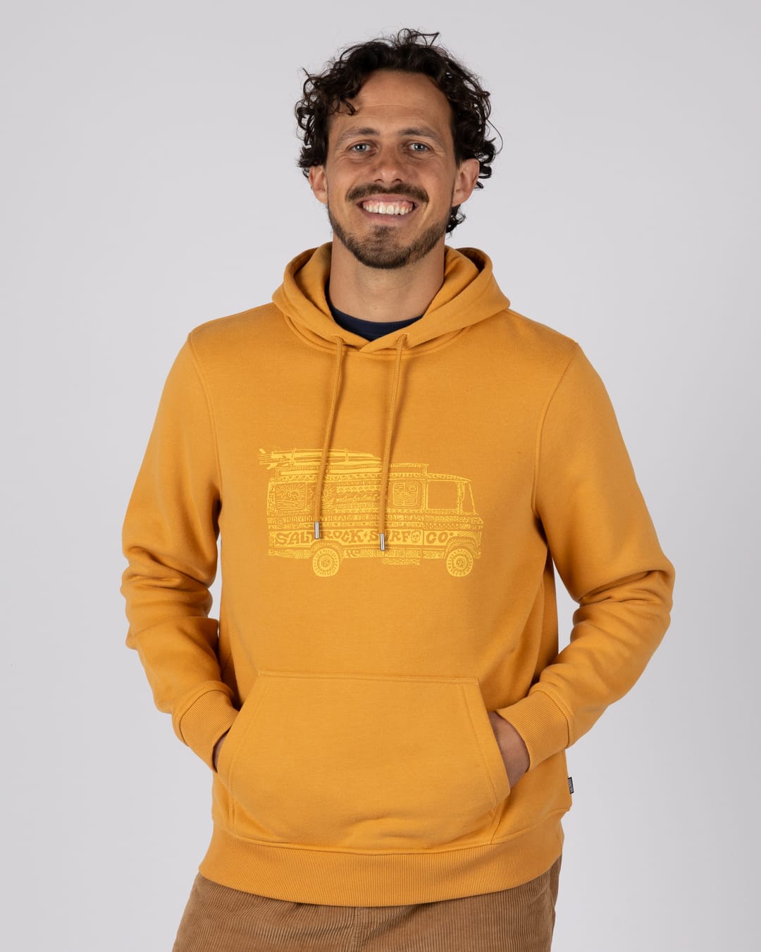 Trail Bus Mens Pop Hoodie in Yellow
