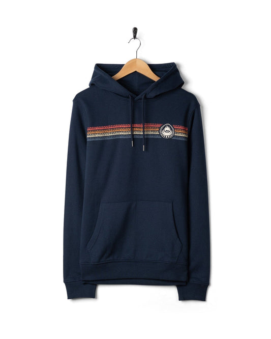 Tribal Stripe Mens Pop Hoodie in Blue