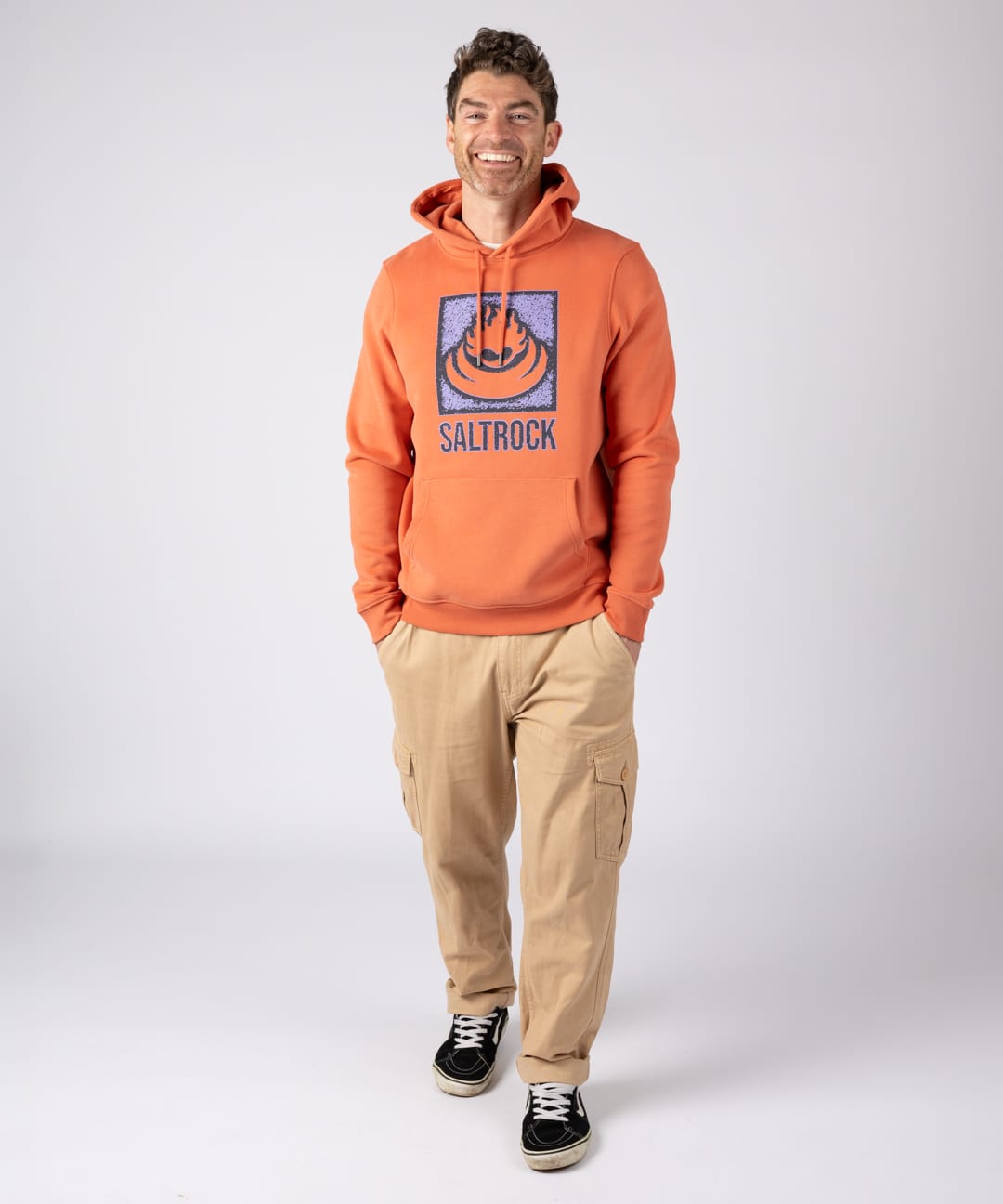Stamp Flame Pop Hoodie in Orange