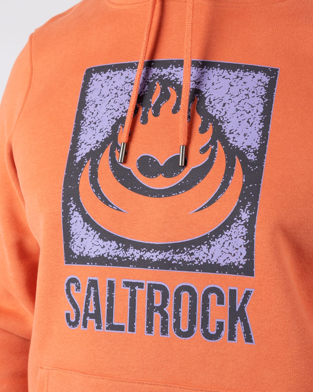 Stamp Flame Pop Hoodie in Orange