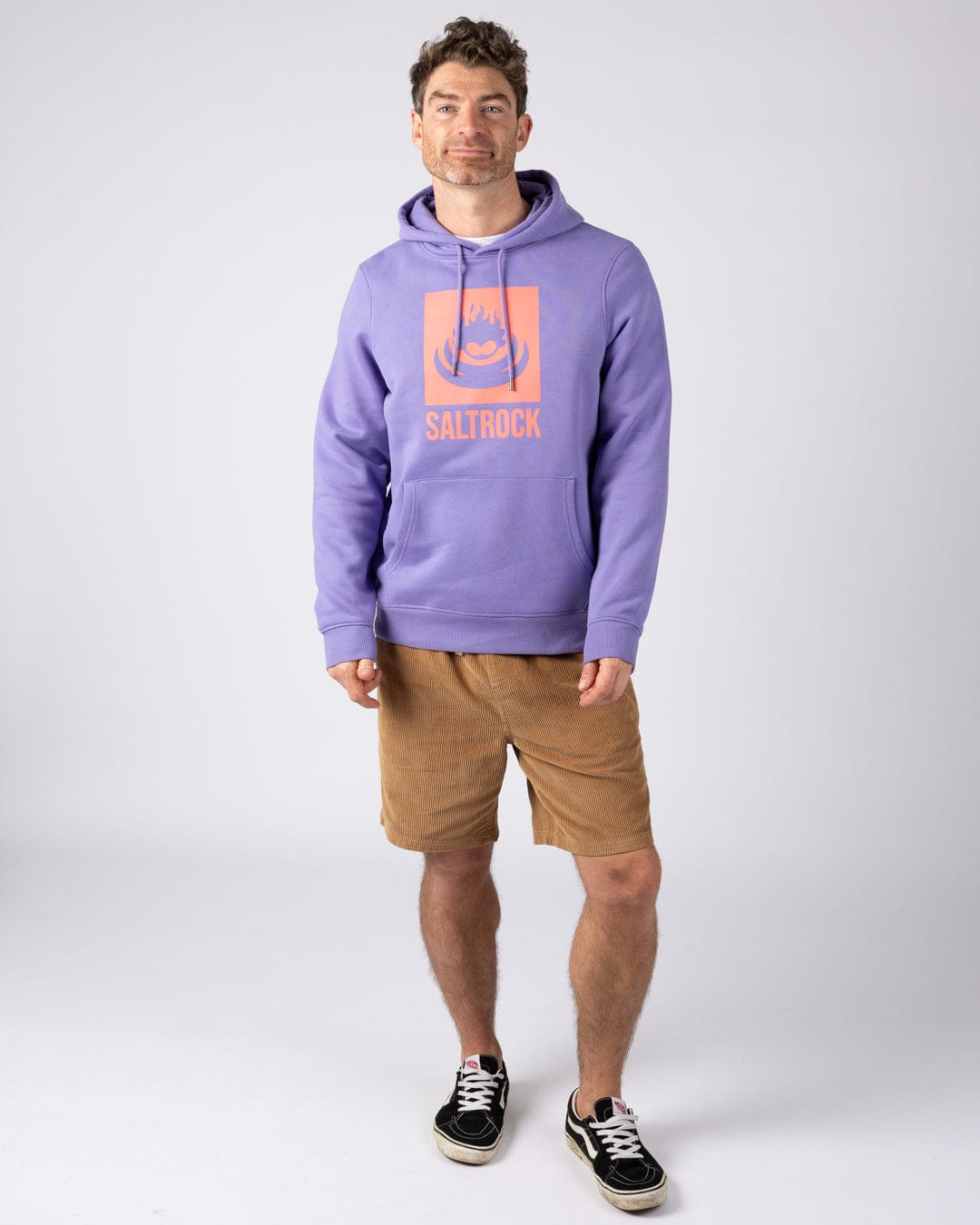 Box Logo Mens Pop Hoodie in Purple
