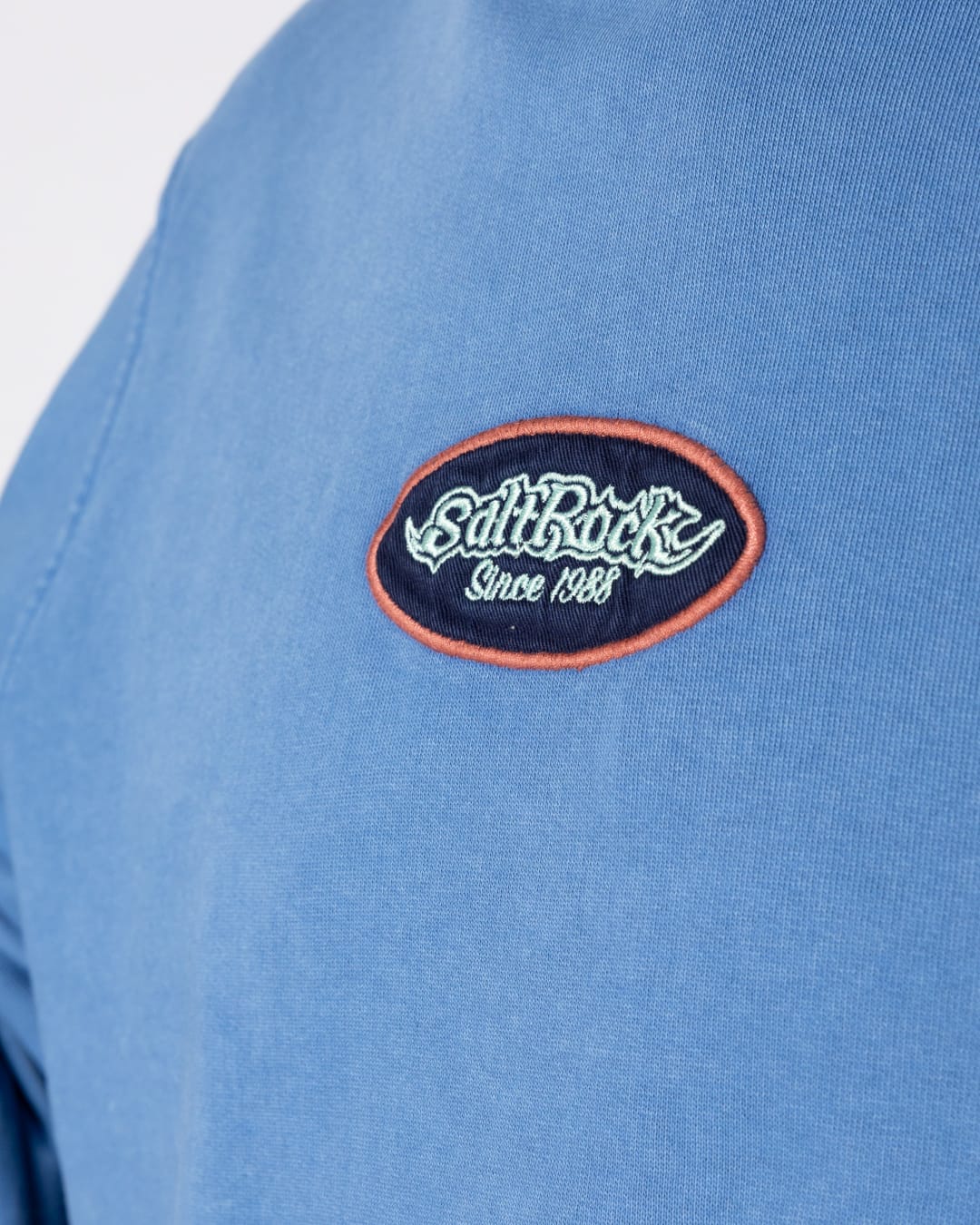 Heritage Oval Badge Mens Classic Pop Hoodie in Bright Blue