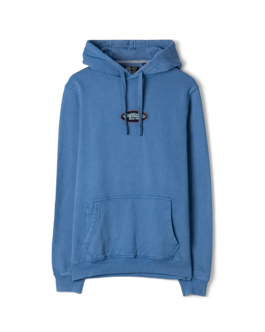 Heritage Oval Badge Mens Classic Pop Hoodie in Bright Blue