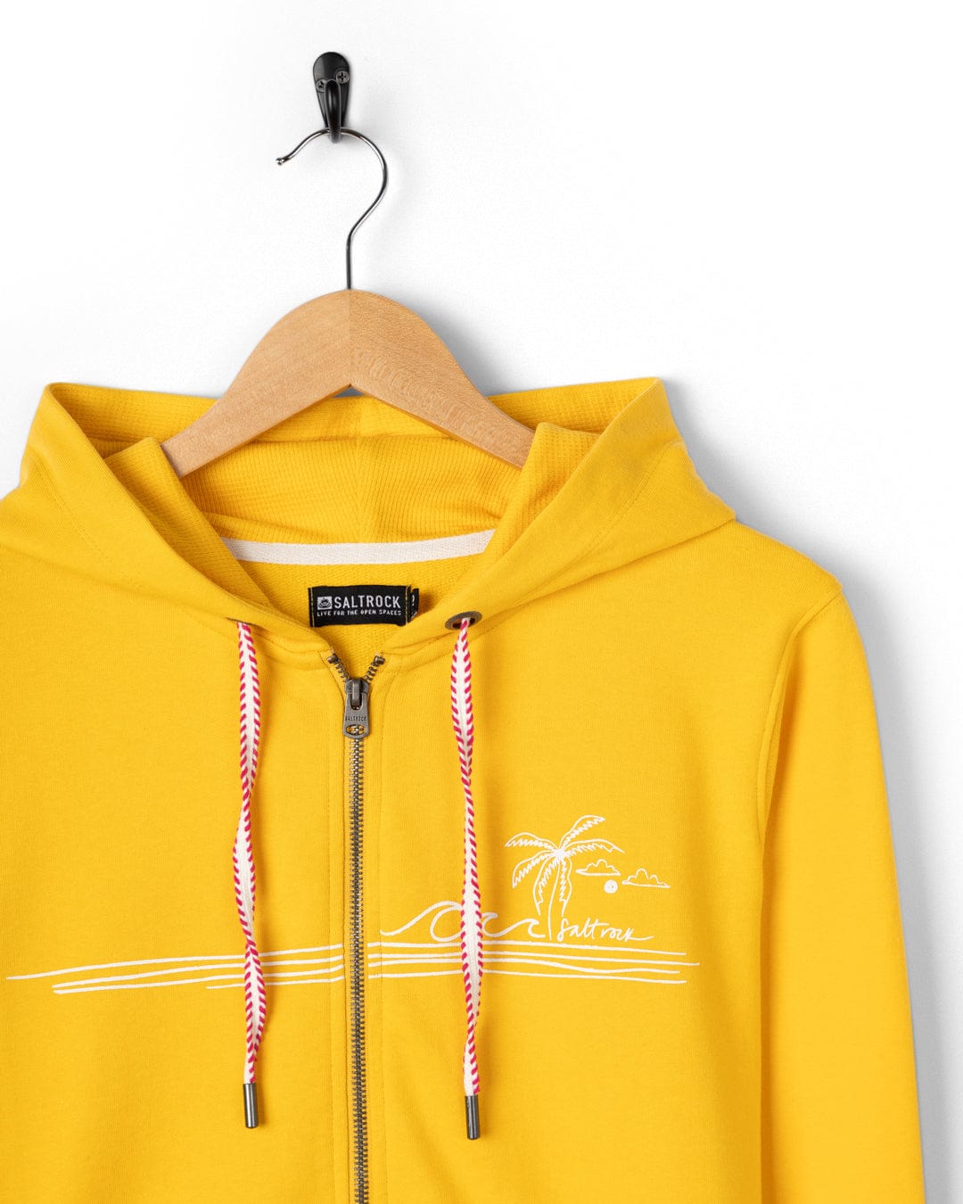 Ocean Stripe Womens Zip Hoodie Yellow