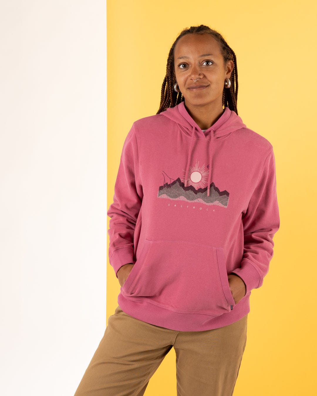 Horizon - Womens Pop Hoodie - Dark Pink