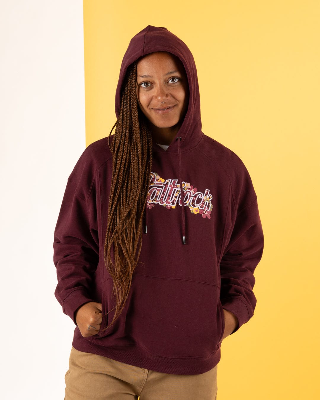 Trader Ditsy - Womens Pop Hoodie - Dark Purple