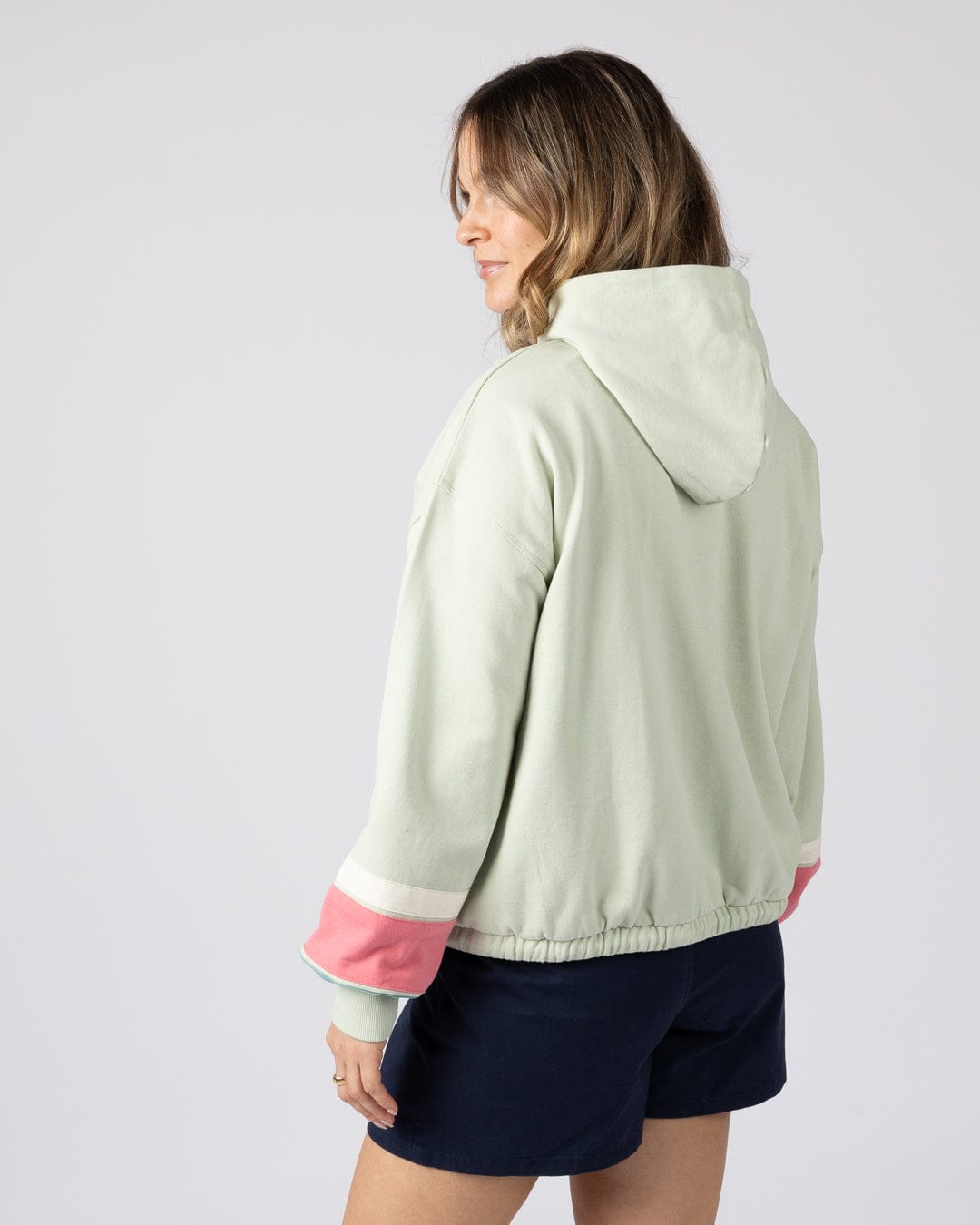 Sun Daze  Womens Pop Hoodie in Light Green