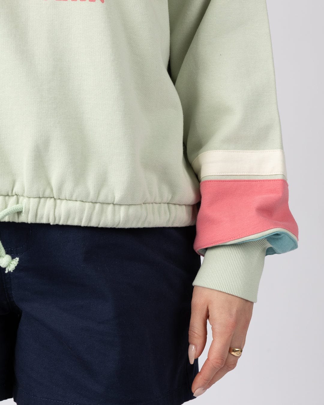 Sun Daze  Womens Pop Hoodie in Light Green