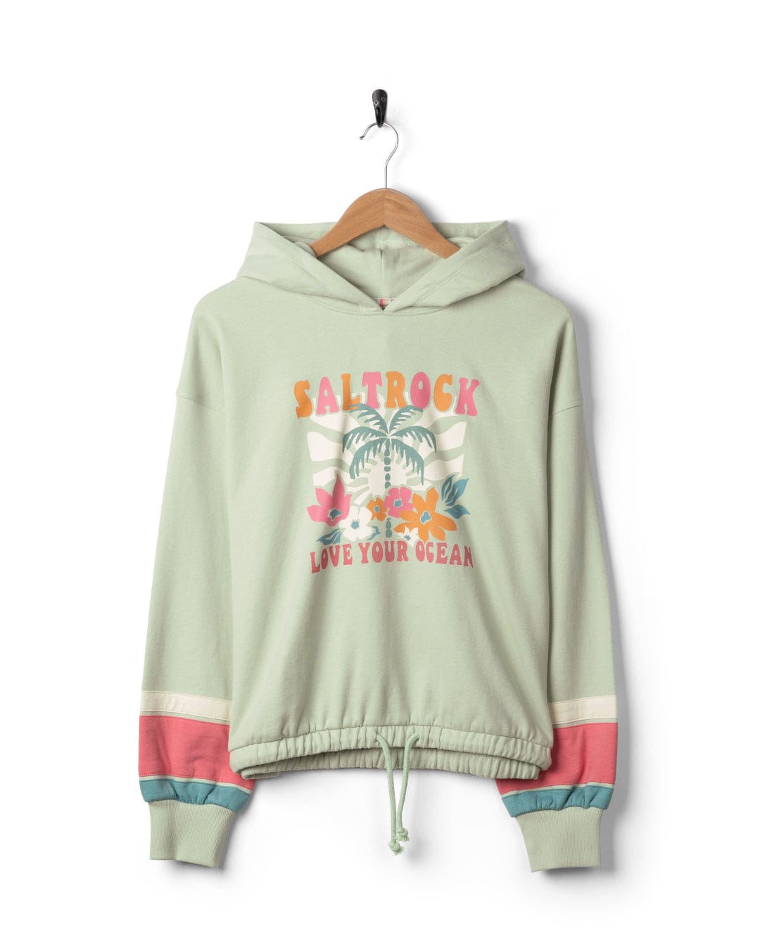 Sun Daze  Womens Pop Hoodie in Light Green