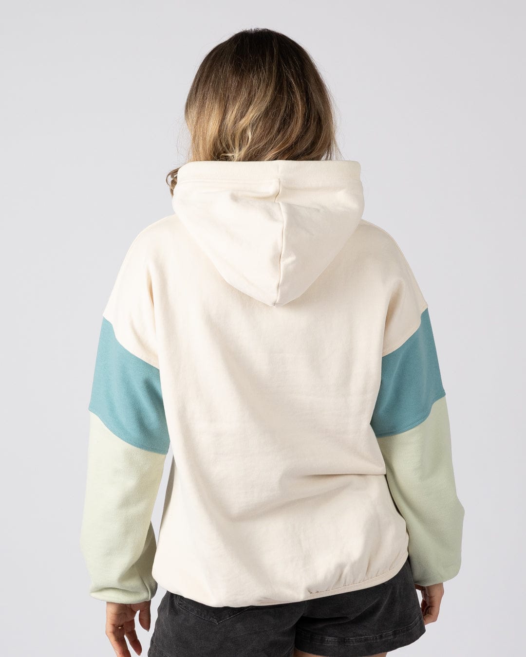 Free Wave  Womens Oversized Pop Hoodie in Cream