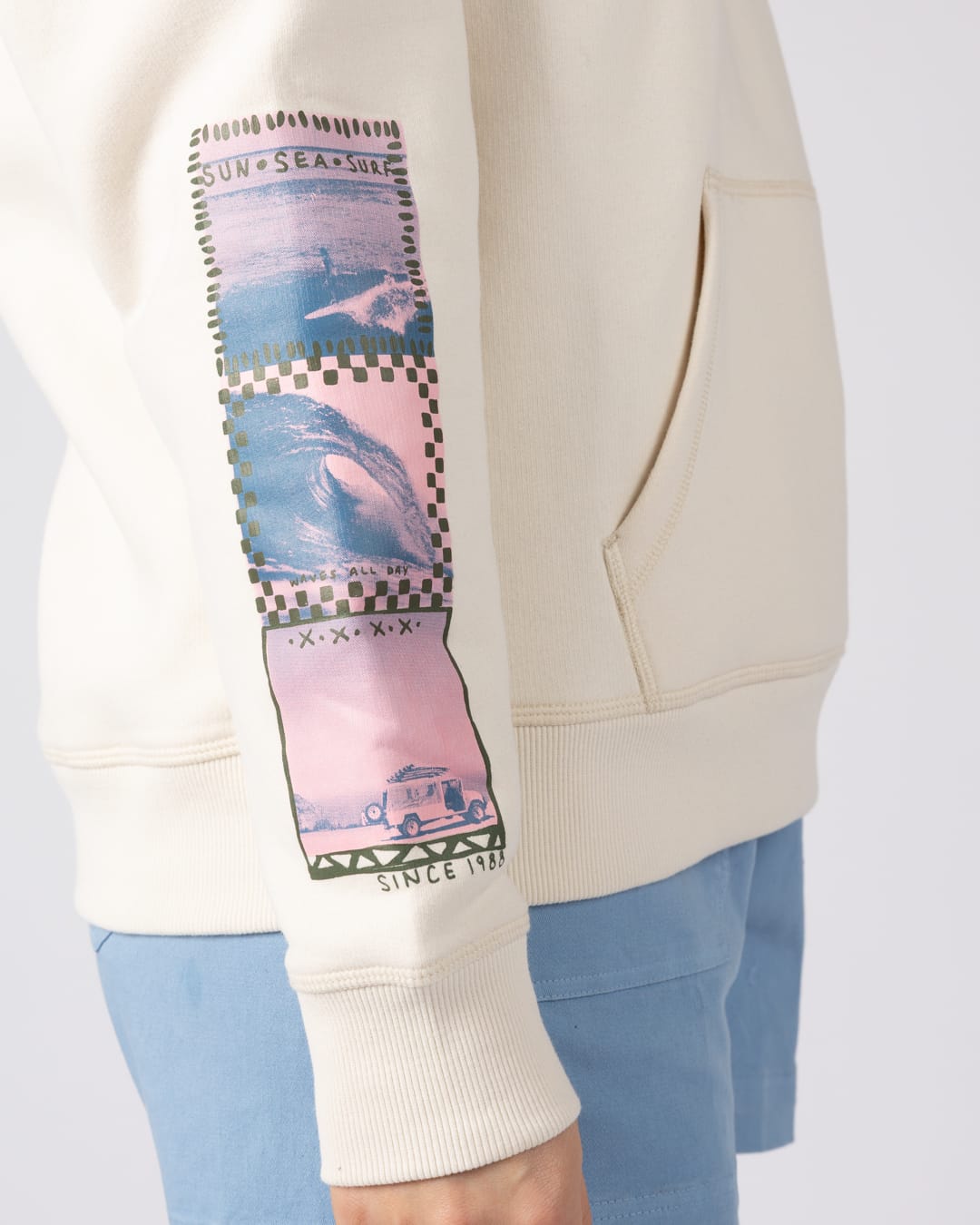 Offshore Womens Pop Hoodie in Cream