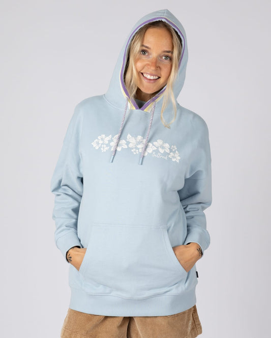 Leia Womens Oversized Pop Hoodie in Light Blue