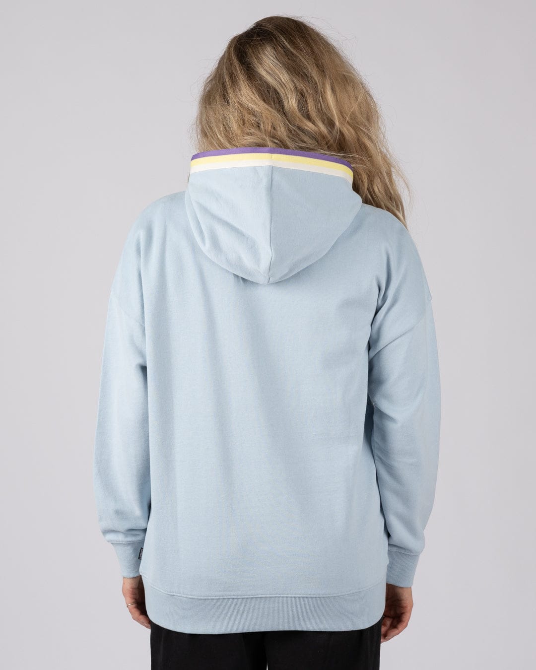 Leia Womens Oversized Pop Hoodie in Light Blue