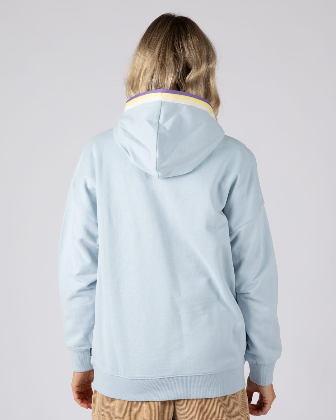 Leia Womens Oversized Pop Hoodie in Light Blue
