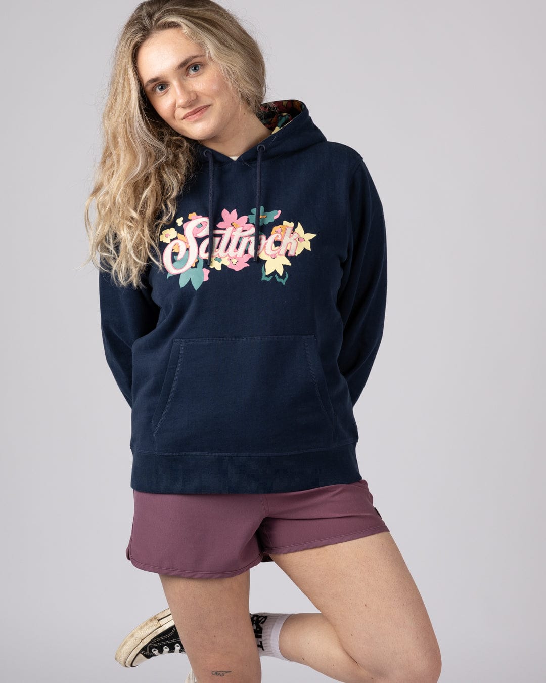 Trader Daze   Womens Pop Hoodie in Blue