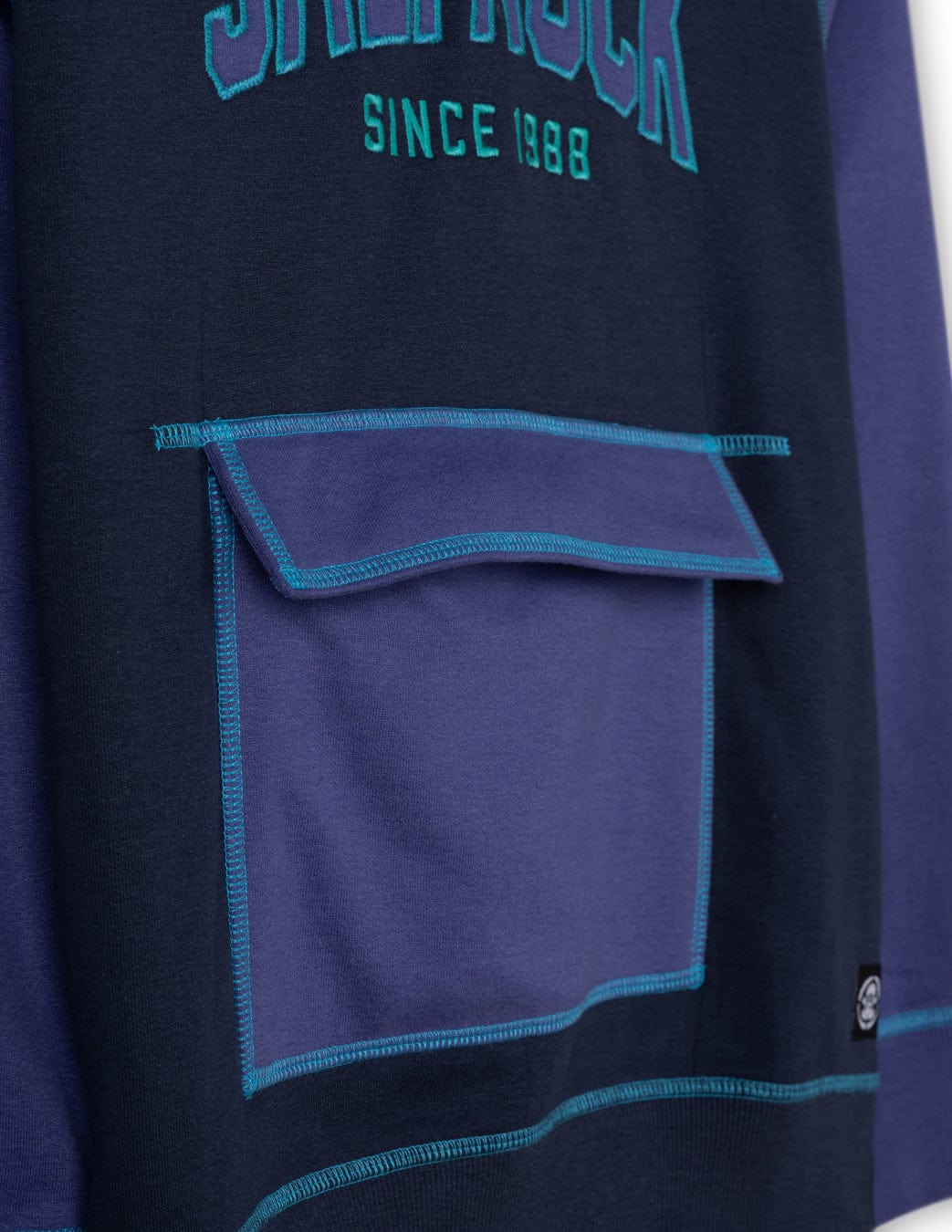 Arched Logo Zig Zag - Kids Zip Hoodie - Blue
