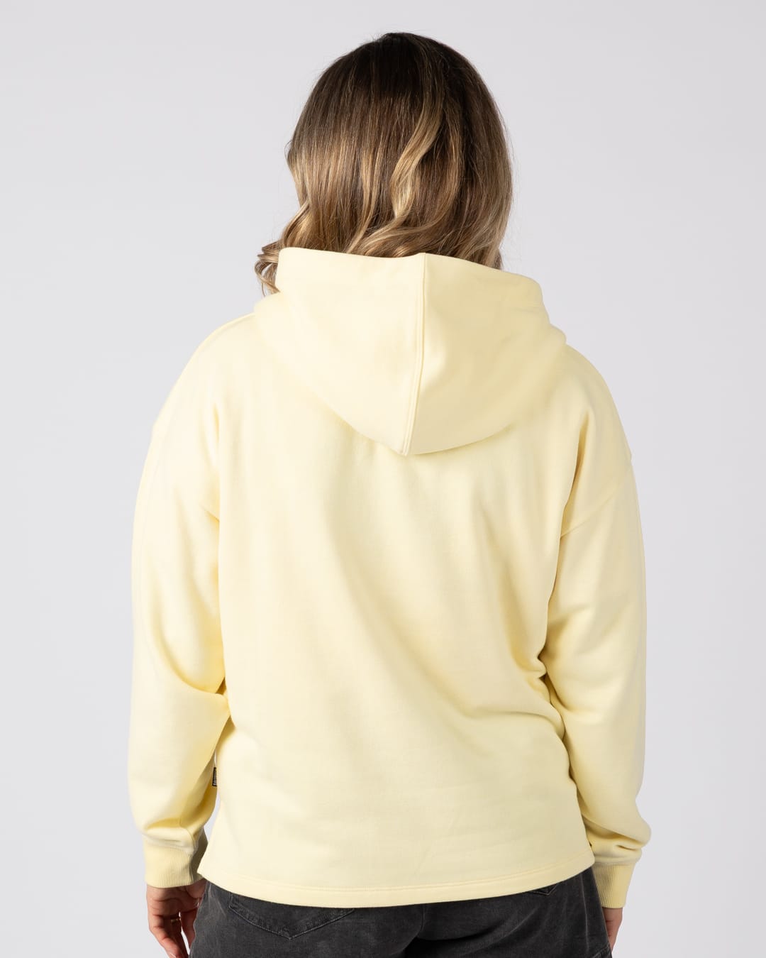 Delilah Womens Pop Hoodie in Light Yellow