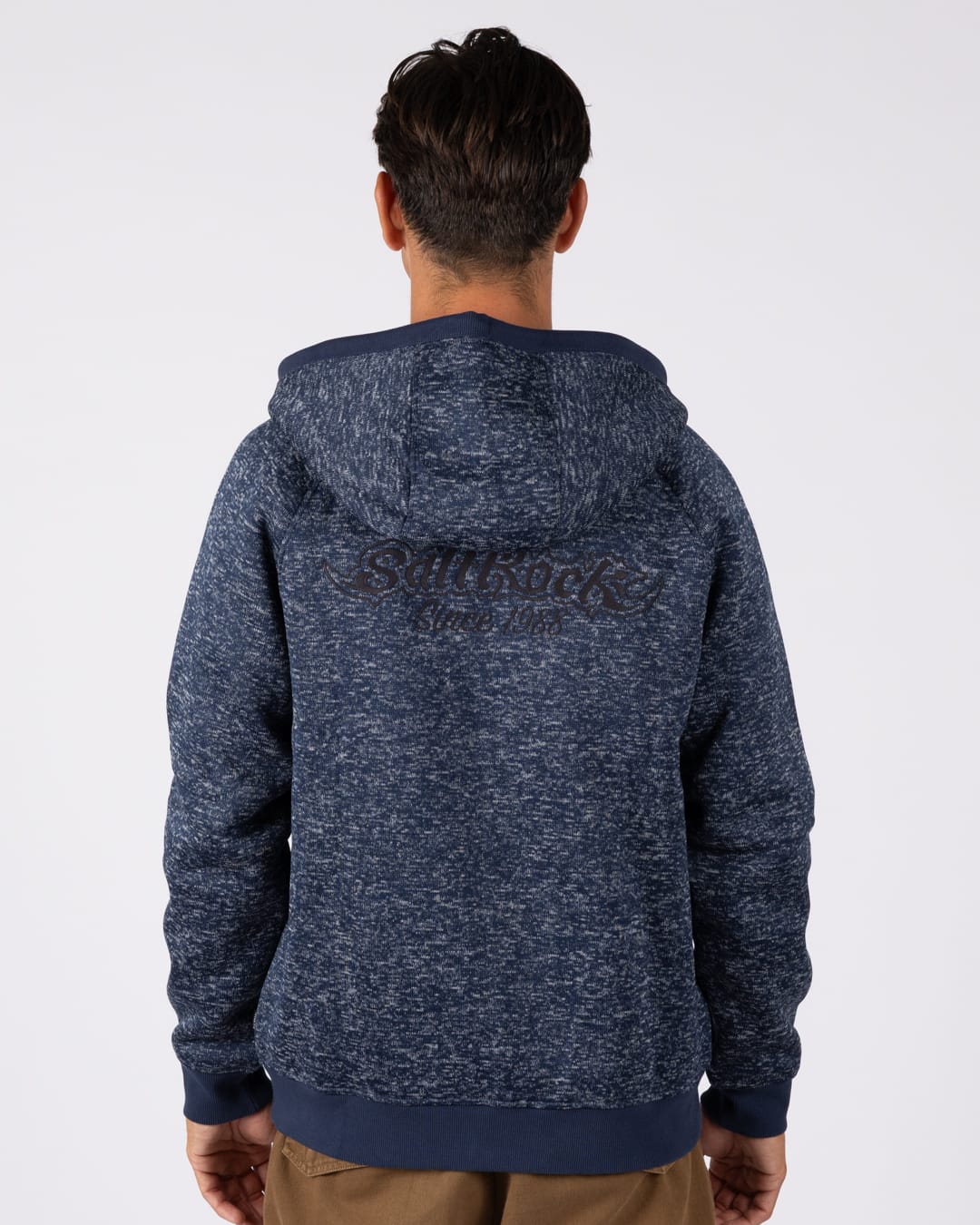 Carrow Mens Borg Lined Hoodie In Dress Blue