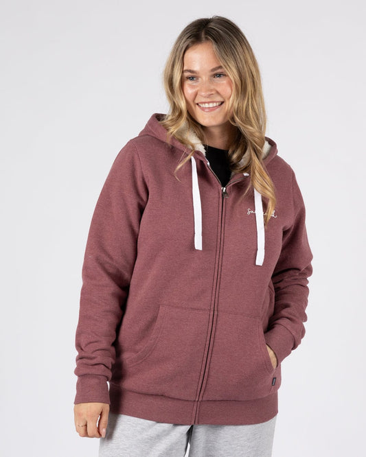Velator - Womens Borg Lined Hoodie - Burgundy