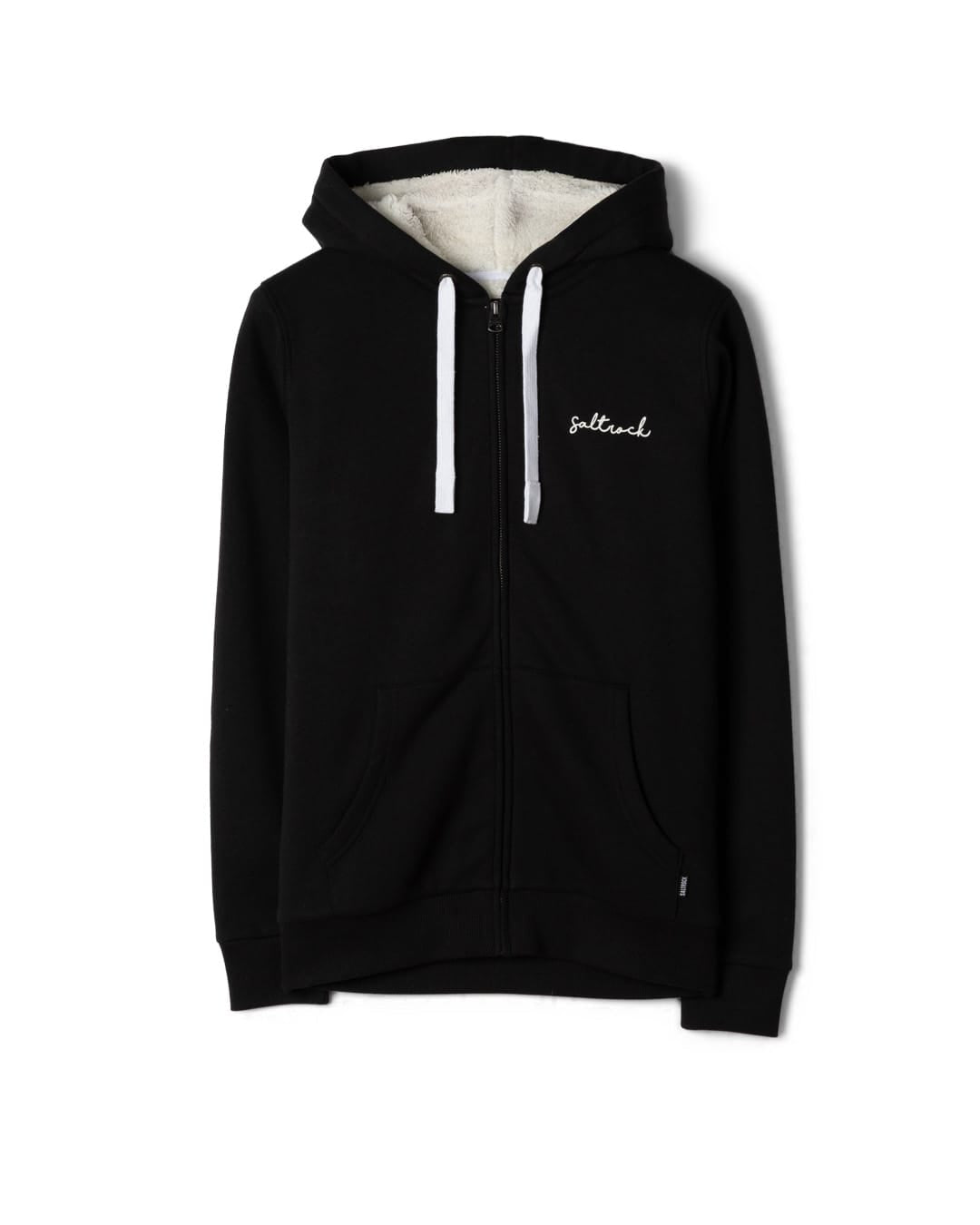 Essential Womens Borg Lined Hoodie in Black